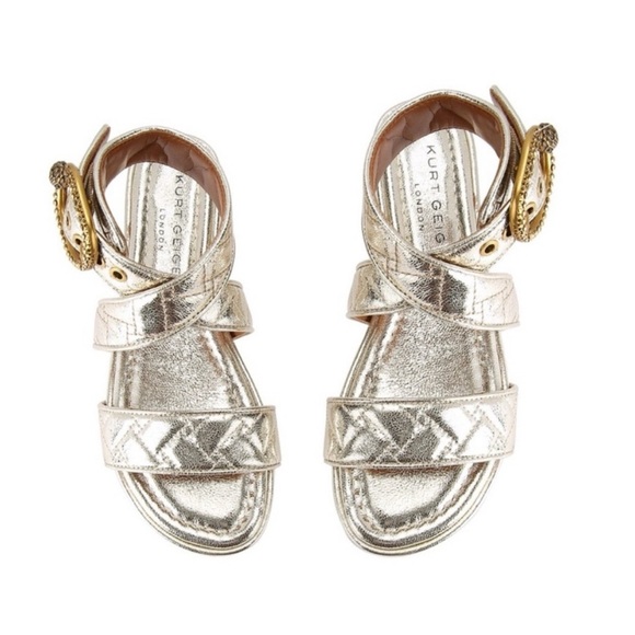 Kurt Geiger London Silver Mayfair Wrap Sandal Size 6.5